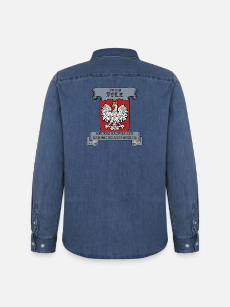 ich bin Pole - Männer Jeanshemd Organic von Stanley/Stella - verwaschenes Mittelblau