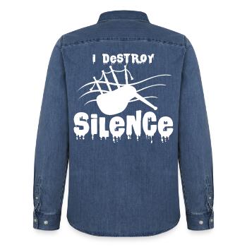 cornemuses - Chemise en denim homme bio Stanley/Stella - bleu moyen délavé  - Dos - AI Model Male 185 light (185cm)