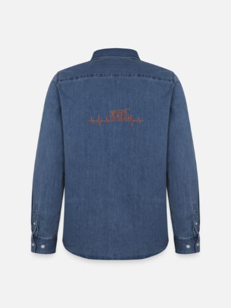 feuerwehr - Männer Jeanshemd Organic von Stanley/Stella - verwaschenes Mittelblau