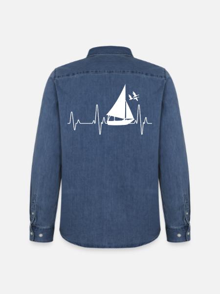 Segeln - Männer Jeanshemd Organic von Stanley/Stella - verwaschenes Mittelblau 