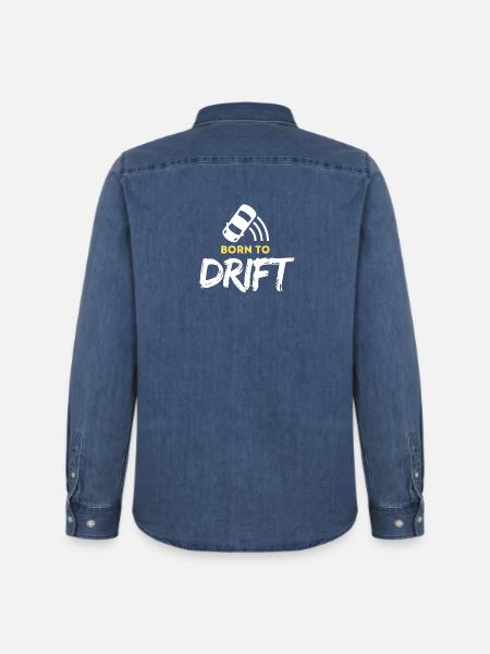 Né pour le drift - Chemise en denim homme bio Stanley/Stella - bleu moyen délavé 