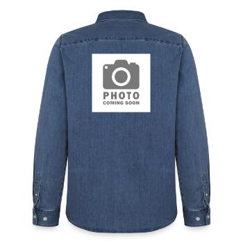 Foto kommt bald - Männer Jeanshemd Organic von Stanley/Stella - verwaschenes Mittelblau  - Hinten - AI Model Male 185 light (185cm)