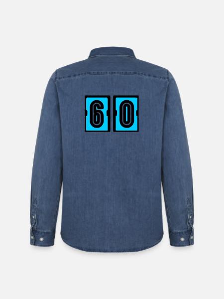 60. 60. GEBURTSTAG. GEBURTSTAG 60 JAHRE. 60 - Männer Jeanshemd Organic von Stanley/Stella - verwaschenes Mittelblau 