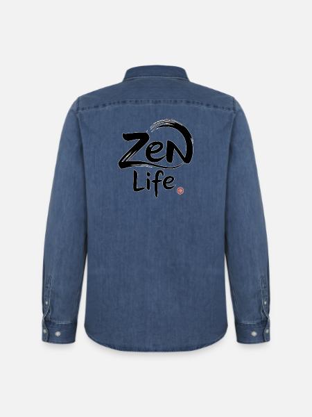 Zen-Leben: Frieden und Gleichgewicht - Männer Jeanshemd Organic von Stanley/Stella - verwaschenes Mittelblau
