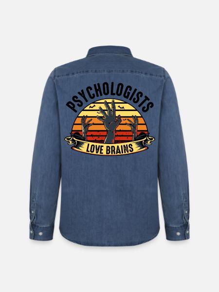 psychologist - Men’s Organic Denim Shirt by Stanley/Stella - mid washy