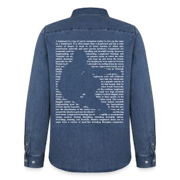 Waghalsiger Longboard Downhillprofi - Männer Jeanshemd Organic von Stanley/Stella - verwaschenes Mittelblau  - Hinten - AI Model Male 185 light (185cm)