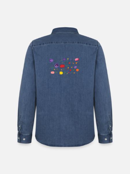 Blumen Frühling Tulpen - Männer Jeanshemd Organic von Stanley/Stella - verwaschenes Mittelblau 