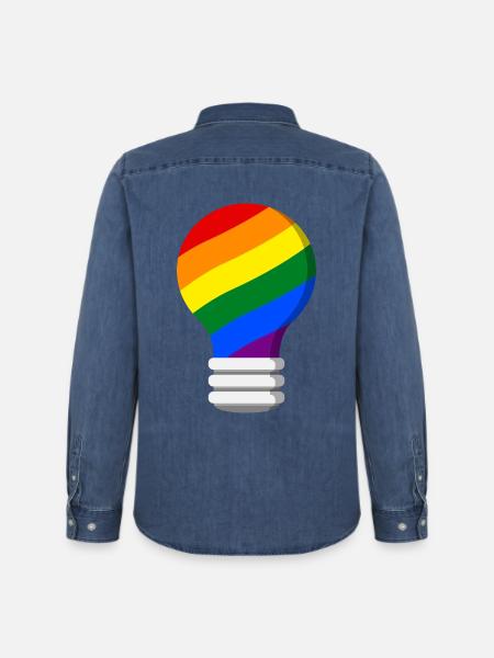 Gay Pride - Men’s Organic Denim Shirt by Stanley/Stella - mid washy