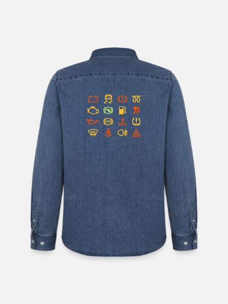 Car indicator lights - Men’s Organic Denim Shirt by Stanley/Stella - mid washy