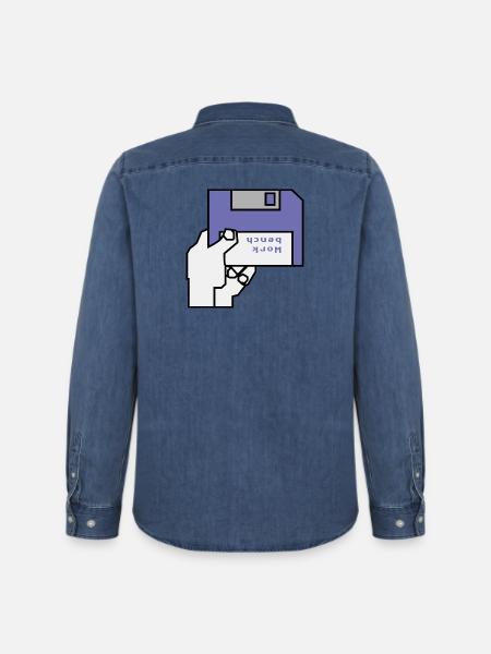 Banc de travail - Chemise en denim homme bio Stanley/Stella - bleu moyen délavé 