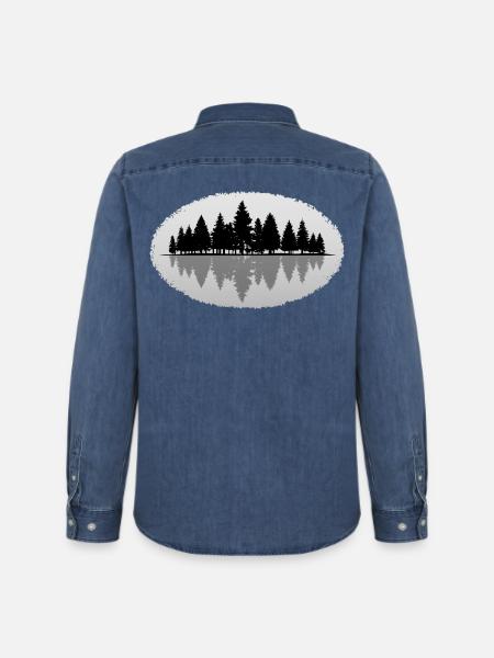 Wald Forest - Männer Jeanshemd Organic von Stanley/Stella - verwaschenes Mittelblau 