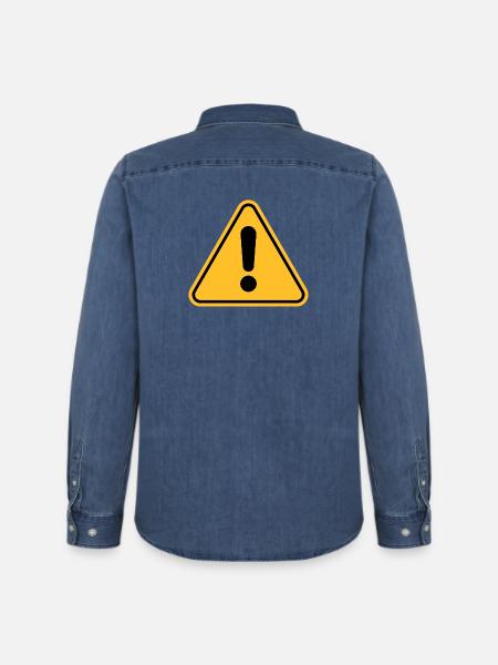 Warning sign / Exclamation point - Men’s Organic Denim Shirt by Stanley/Stella - mid washy 