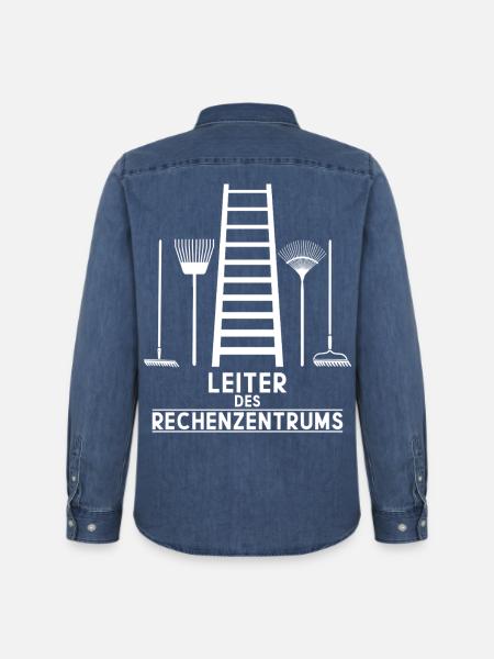 LEITER OF THE DATA CENTRE - Men’s Organic Denim Shirt by Stanley/Stella - mid washy