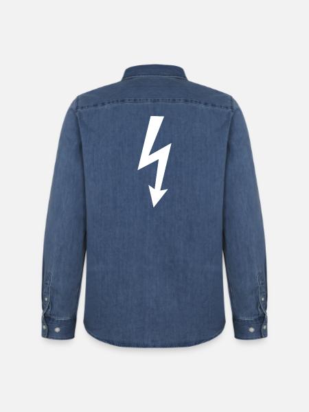 Blitz Logo - Männer Jeanshemd Organic von Stanley/Stella - verwaschenes Mittelblau