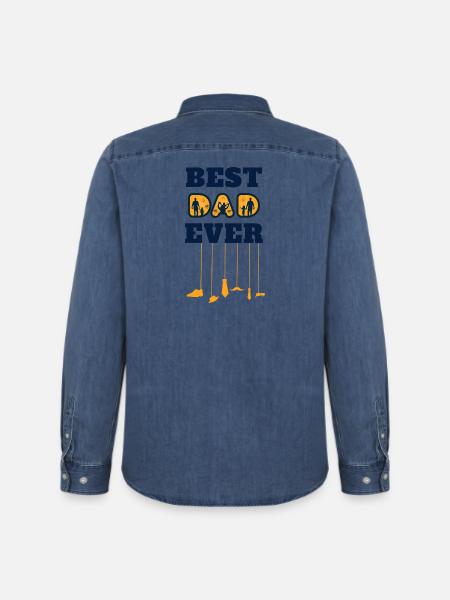 best dad ever - Men’s Organic Denim Shirt by Stanley/Stella - mid washy 