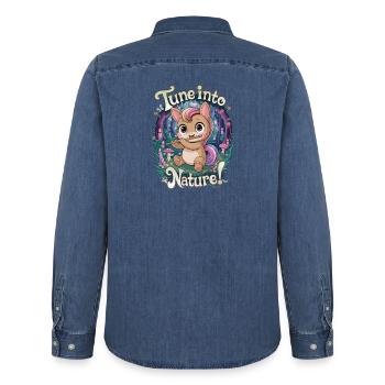 Stimmen Sie sich auf die Natur ein! - Männer Jeanshemd Organic von Stanley/Stella - verwaschenes Mittelblau  - Hinten - AI Model Male 185 light (185cm)