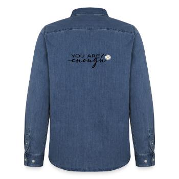 T-shirt You Are Enough Self Love - Chemise en denim homme bio Stanley/Stella - bleu moyen délavé  - Dos - AI Model Male 185 light (185cm)