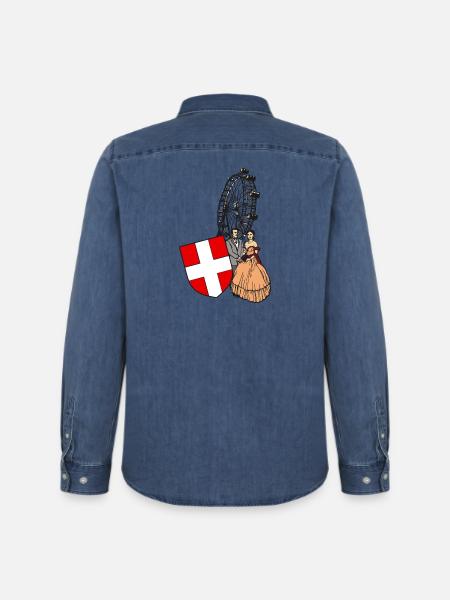 Vienna Panorama - Men’s Organic Denim Shirt by Stanley/Stella - mid washy