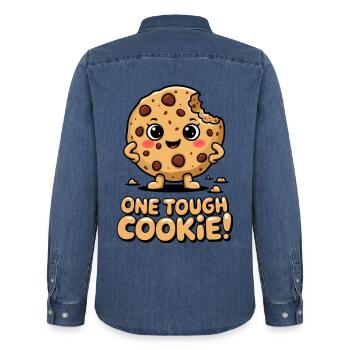 Un biscuit coriace ! - Chemise en denim homme bio Stanley/Stella - bleu moyen délavé  - Dos - AI Model Male 185 light (185cm)