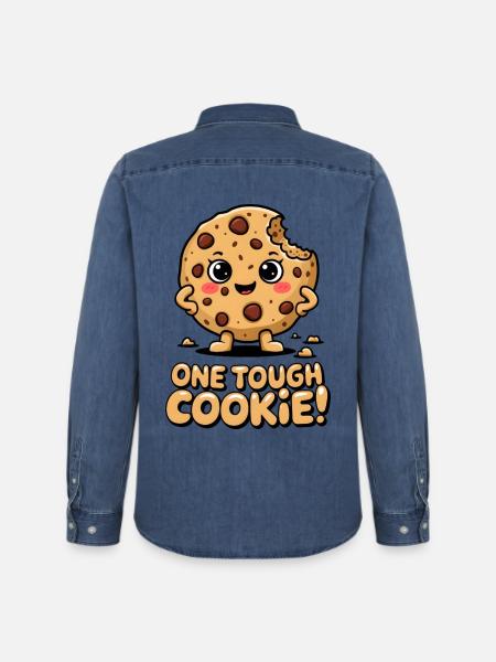 One Tough Cookie! - Men’s Organic Denim Shirt by Stanley/Stella - mid washy