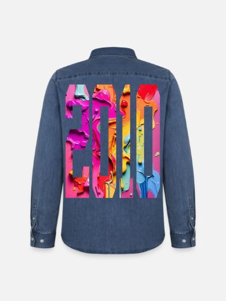 BUNT 16E ANNIVERSAIRE 2010 - Chemise en denim homme bio Stanley/Stella - bleu moyen délavé