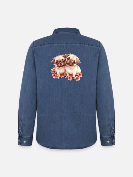 Carlin - Chemise en denim homme bio Stanley/Stella - bleu moyen délavé 