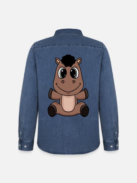 cheval - Chemise en denim homme bio Stanley/Stella - bleu moyen délavé