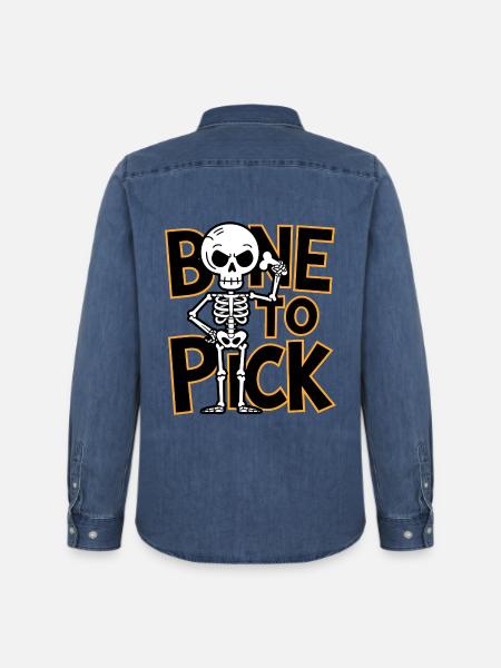 Bone To Pick - Men’s Organic Denim Shirt by Stanley/Stella - mid washy