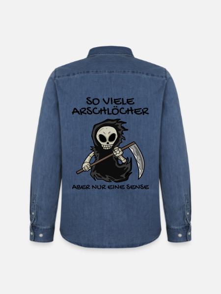 Sensenmann - Männer Jeanshemd Organic von Stanley/Stella - verwaschenes Mittelblau 