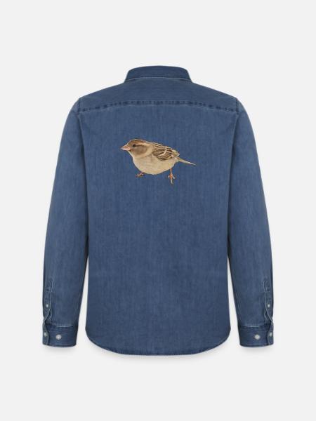 Vogel - Männer Jeanshemd Organic von Stanley/Stella - verwaschenes Mittelblau