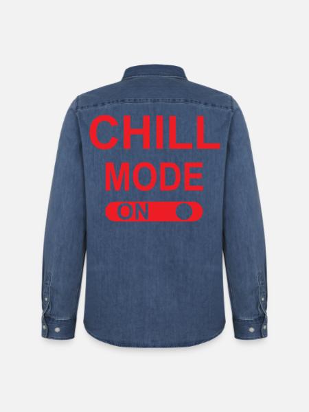 Chill mode ON - Chemise en denim homme bio Stanley/Stella - bleu moyen délavé 