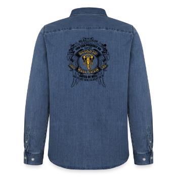 zodiac scorpio skorpion Shirt - Männer Jeanshemd Organic von Stanley/Stella - verwaschenes Mittelblau  - Hinten - AI Model Male 185 light (185cm)