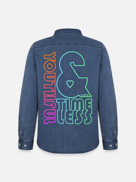 Youthful & Timeless - Men’s Organic Denim Shirt by Stanley/Stella - mid washy