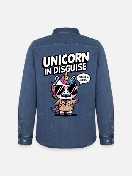 Unverkleidetes Einhorn - Männer Jeanshemd Organic von Stanley/Stella - verwaschenes Mittelblau 