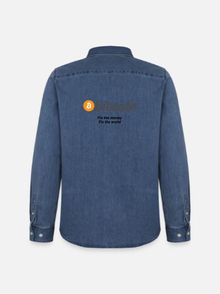 Fixthemoney - Männer Jeanshemd Organic von Stanley/Stella - verwaschenes Mittelblau