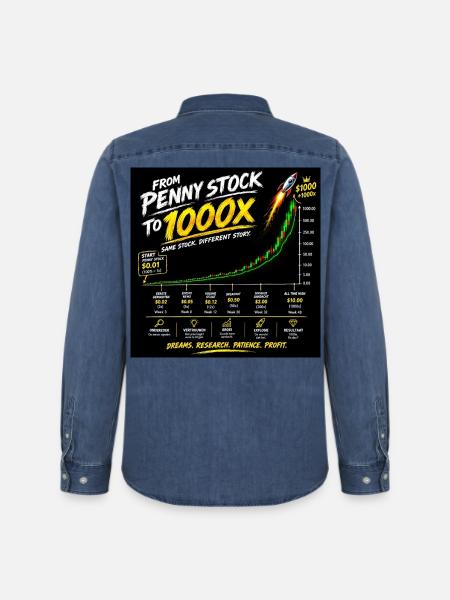 Von Penny Stock zu 1000x - Männer Jeanshemd Organic von Stanley/Stella - verwaschenes Mittelblau
