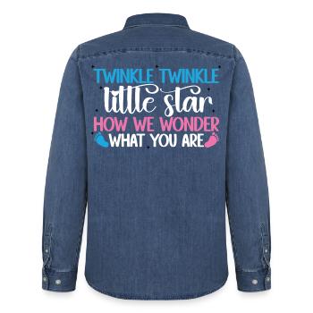 Funkel, funkel, kleiner Stern, wie wir uns fragen, was - Männer Jeanshemd Organic von Stanley/Stella - verwaschenes Mittelblau  - Hinten - AI Model Male 185 light (185cm)