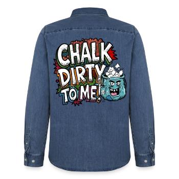 Chalk_Dirty - Männer Jeanshemd Organic von Stanley/Stella - verwaschenes Mittelblau  - Hinten - AI Model Male 185 light (185cm)