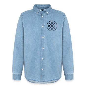 MOIN - Männer Jeanshemd Organic von Stanley/Stella - verwaschenes Hellblau - Vorne - AI Model Male 185 light (185cm)