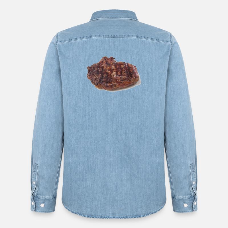 Steak - Chemise en denim homme bio Stanley/Stella - bleu clair délavé