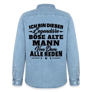 Ich bin dieser legendäre böse alte Mann - Männer Jeanshemd Organic von Stanley/Stella - verwaschenes Hellblau - Hinten - AI Model Male 185 light (185cm)
