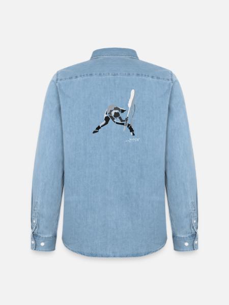 strummer-spread - Chemise en denim homme bio Stanley/Stella - bleu clair délavé