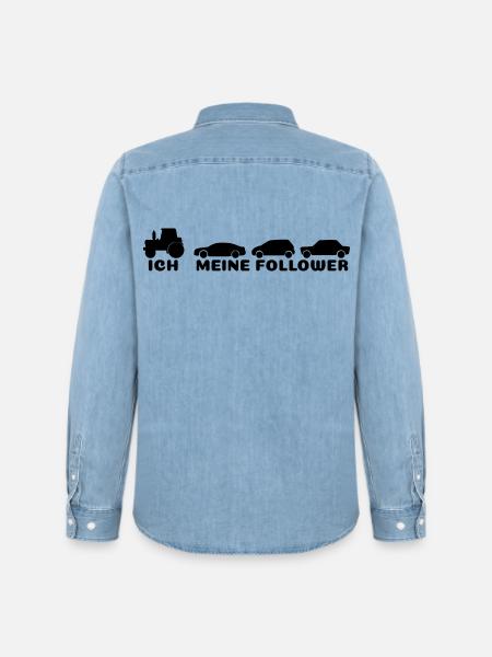 Ich meine Follower - Männer Jeanshemd Organic von Stanley/Stella - verwaschenes Hellblau