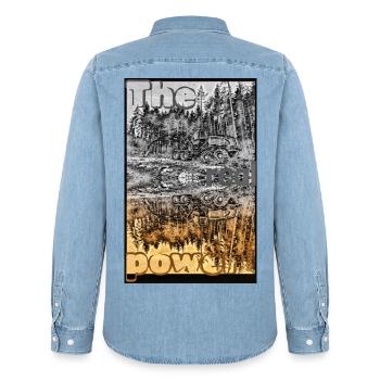 Chemise d’abattage Timber Harvester Forestry Company XO751 - Chemise en denim homme bio Stanley/Stella - bleu clair délavé - Dos - AI Model Male 185 light (185cm)
