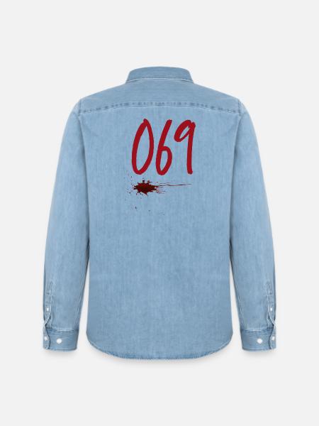 Postal Code Frankfurt 069 - Men’s Organic Denim Shirt by Stanley/Stella - light wash