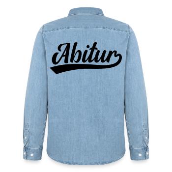 Abitur Abi - Männer Jeanshemd Organic von Stanley/Stella - verwaschenes Hellblau - Hinten - AI Model Male 185 light (185cm)