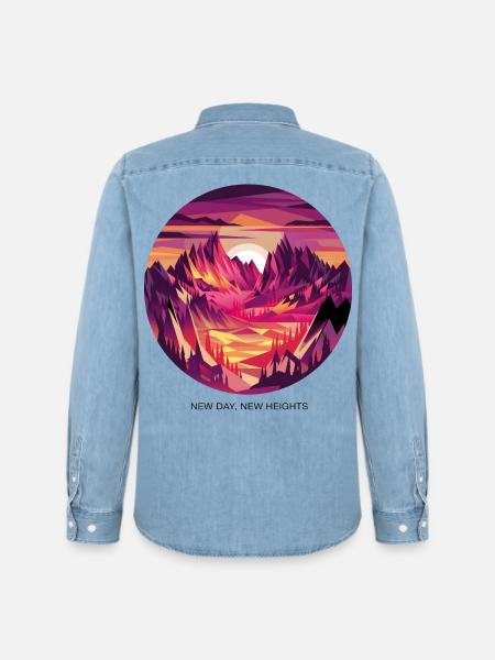 New Day, New Heights - Men’s Organic Denim Shirt by Stanley/Stella - light wash