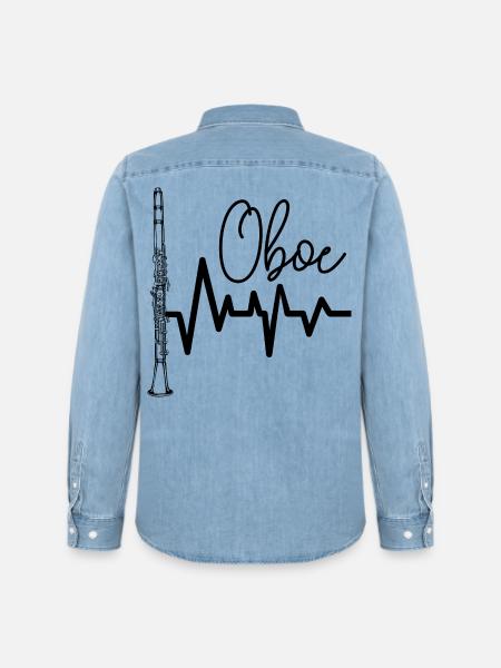 Oboe - Männer Jeanshemd Organic von Stanley/Stella - verwaschenes Hellblau
