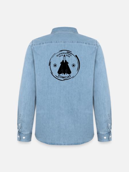 Plane F14 Tomcat - Men’s Organic Denim Shirt by Stanley/Stella - light wash
