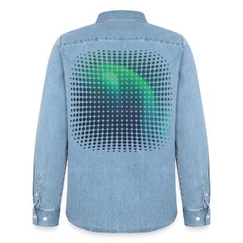 Polarlicht Aurora Borealis Nordlichter - Männer Jeanshemd Organic von Stanley/Stella - verwaschenes Hellblau - Hinten - AI Model Male 185 light (185cm)